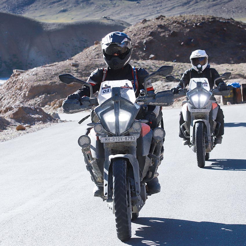 KTM Adventure 390 rider at ladakh mountains