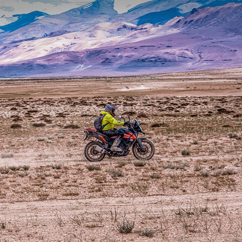 KTM Adventure 390 rider on ladakh best road
