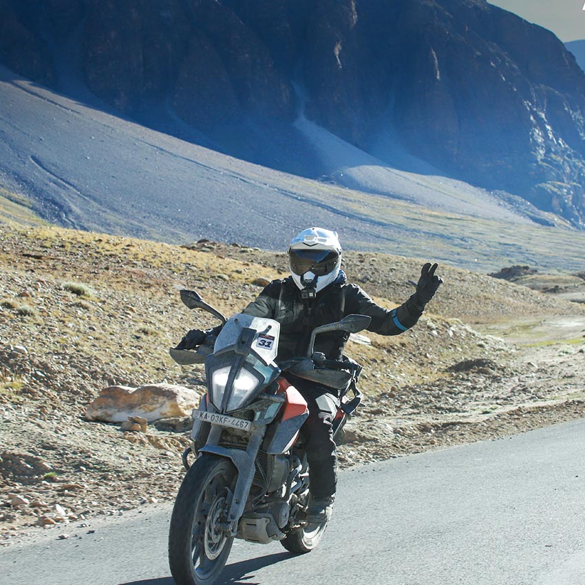 KTM Adventure 390 rider at Ladakh trip