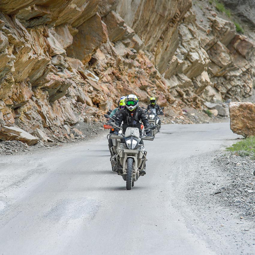KTM Adventure 390 rider on ladakh mountains 
