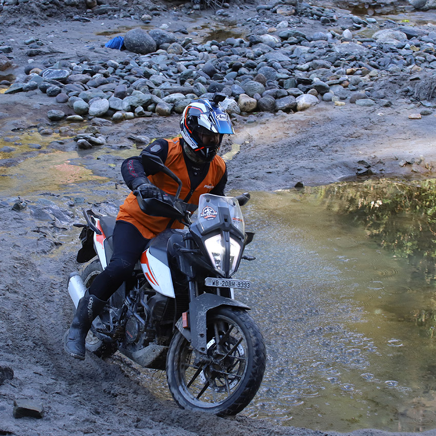 Sikkim trip with KTM Adventure 390 riverside riding offroad