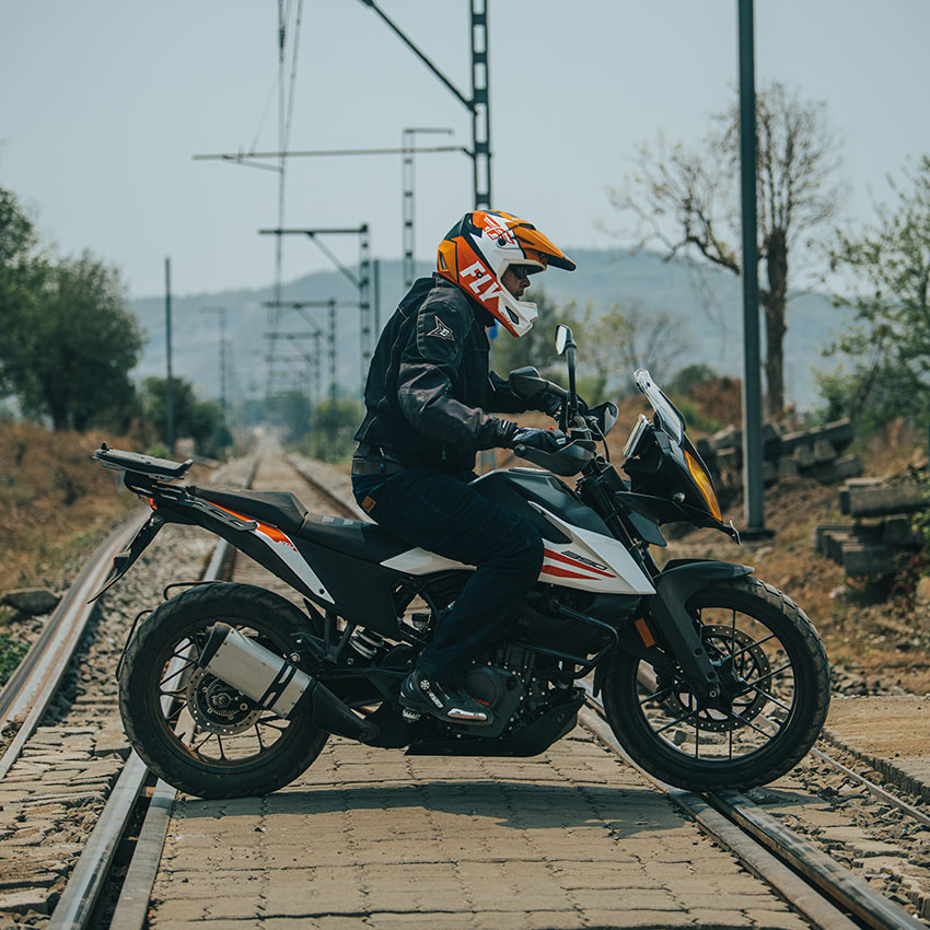KTM adventure Trails railway track stunt
